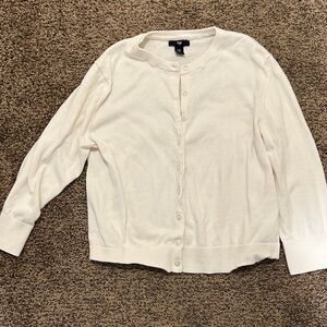 GAP Cream Button-Up Lightweight Cardigan